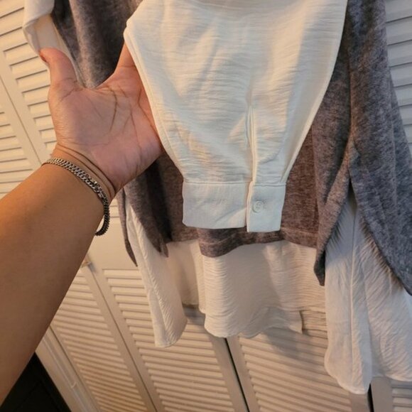 DKNY, Dress, Top, Gray and white, 3X, - Picture 5 of 6